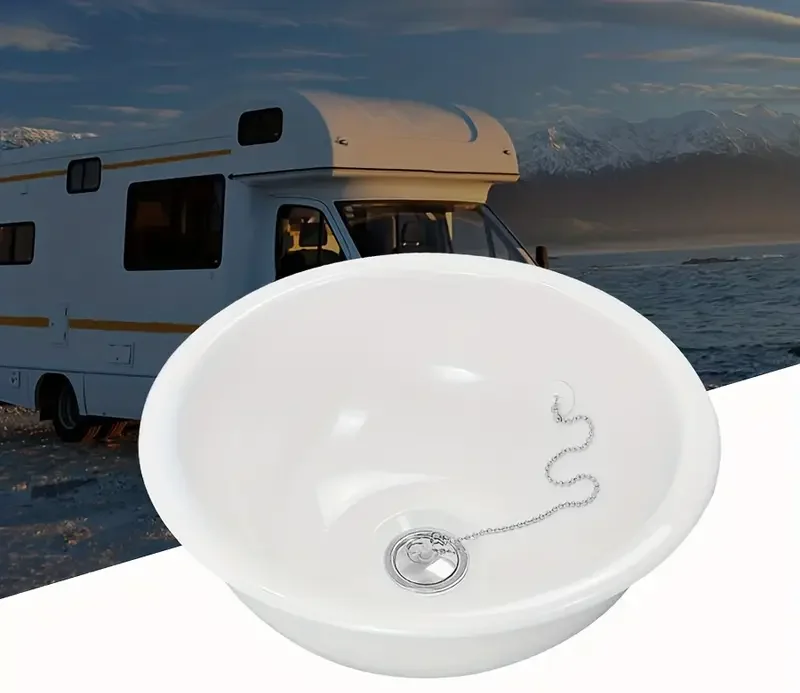 Στρογγυλός νιπτήρας μπάνιου για τροχόσπιτα και σκάφη