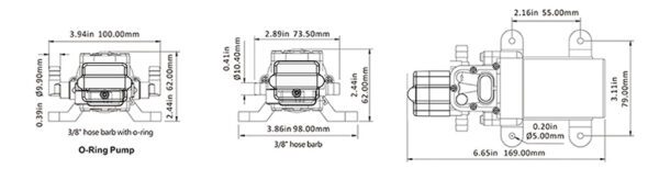 Διαφραγματική αντλία νερού 12V Newmao 70 PSI